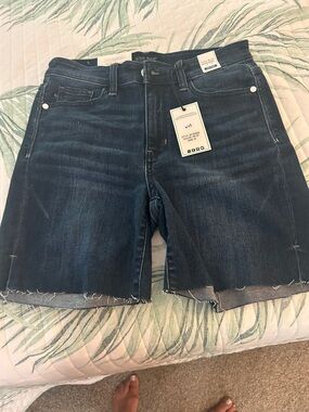 Judy Blue Dark Indigo Denim Cutoff Shorts